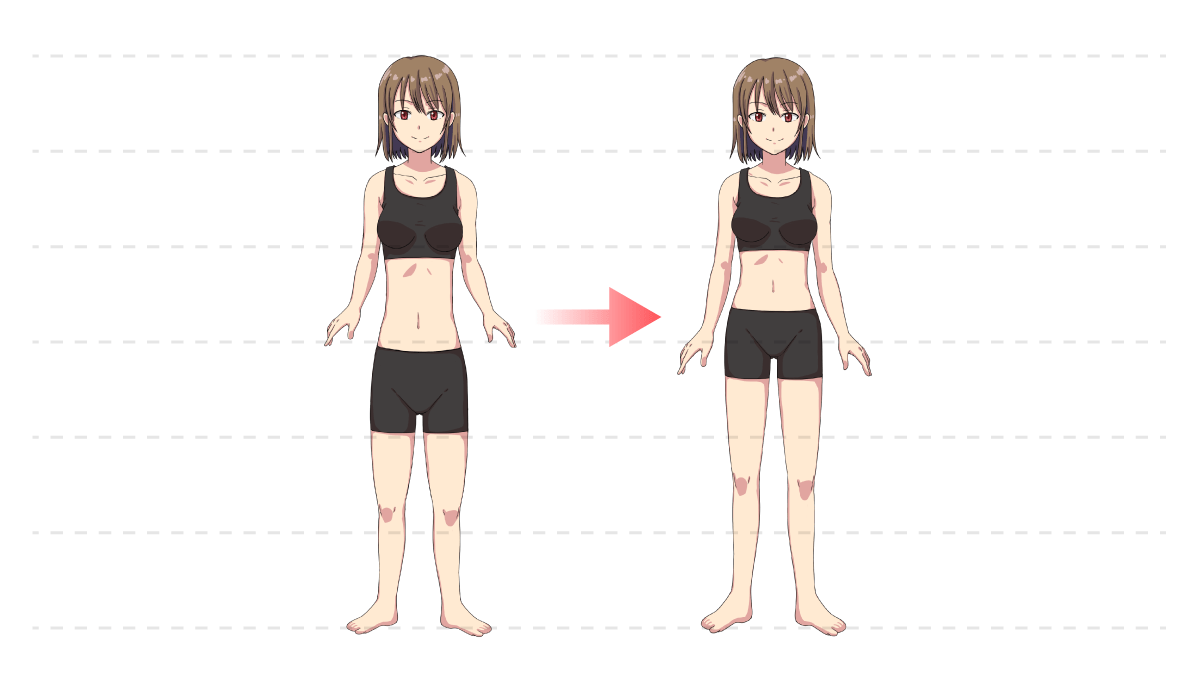 正しいプロポーションで描き直そう